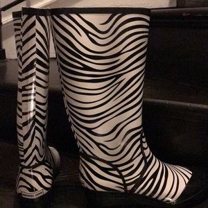 Michael Kors Zebra Print Tall Rainboots